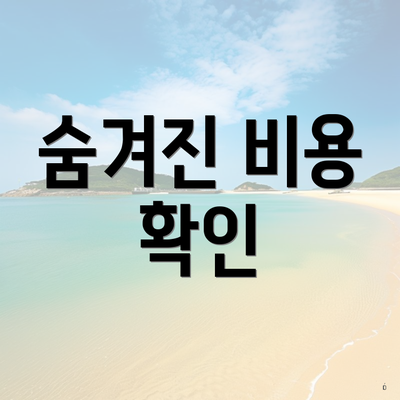 숨겨진 비용 확인