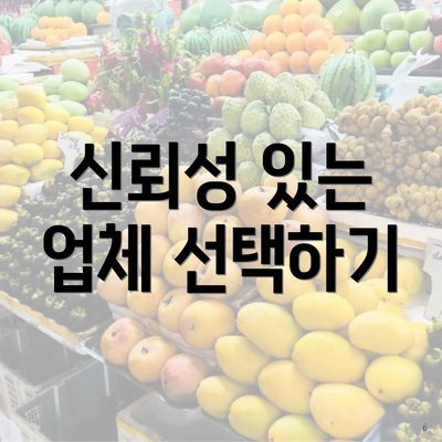 신뢰성 있는 업체 선택하기