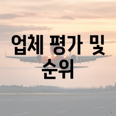 업체 평가 및 순위