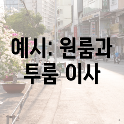 예시: 원룸과 투룸 이사