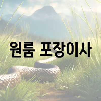 원룸 포장이사