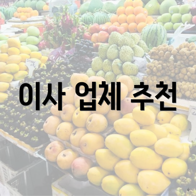 이사 업체 추천