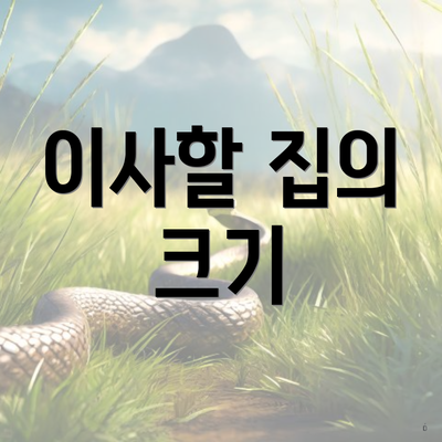 이사할 집의 크기