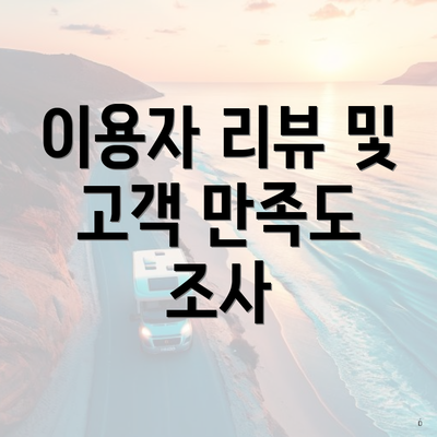 이용자 리뷰 및 고객 만족도 조사