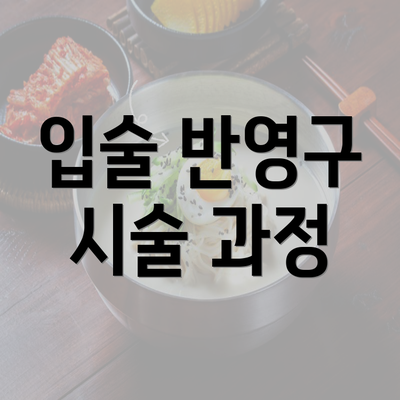 입술 반영구 시술 과정