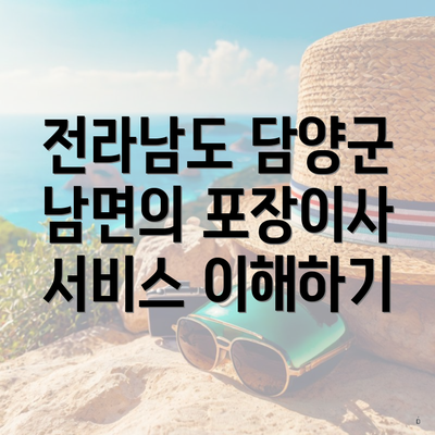 전라남도 담양군 남면의 포장이사 서비스 이해하기