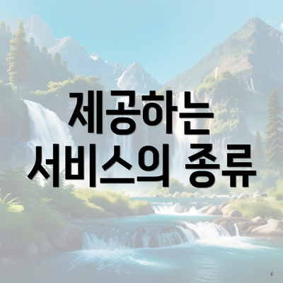 제공하는 서비스의 종류