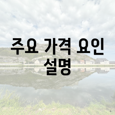 주요 가격 요인 설명