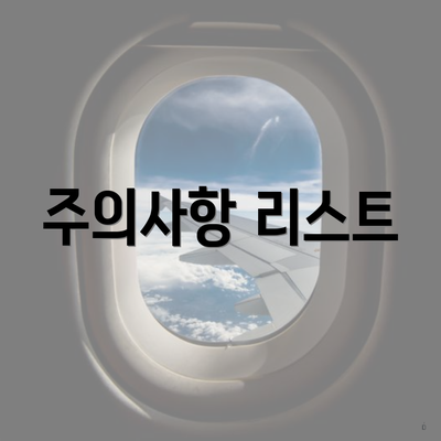 주의사항 리스트