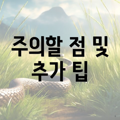 주의할 점 및 추가 팁
