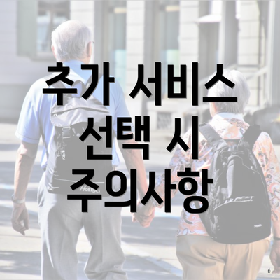 추가 서비스 선택 시 주의사항