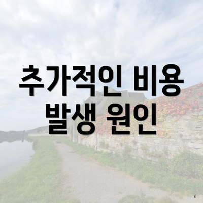 추가적인 비용 발생 원인