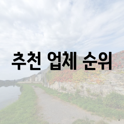 추천 업체 순위