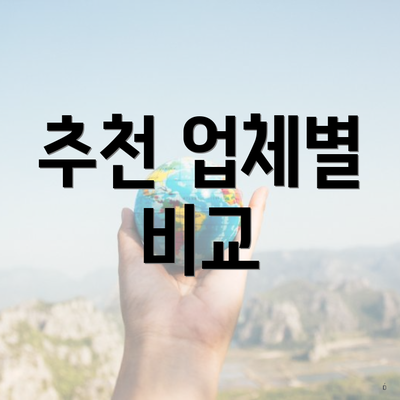 추천 업체별 비교