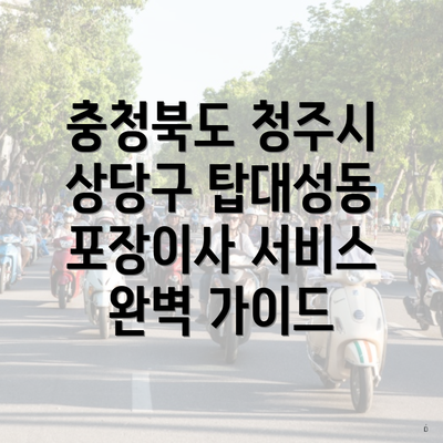 충청북도 청주시 상당구 탑대성동 포장이사 서비스 완벽 가이드