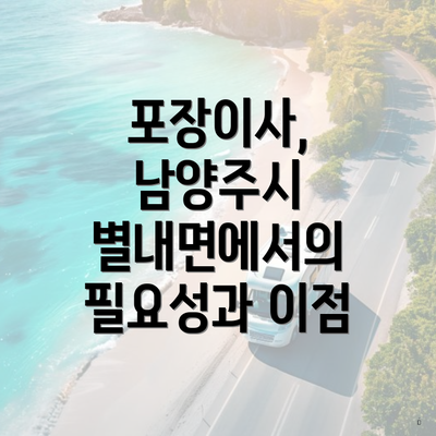 포장이사, 남양주시 별내면에서의 필요성과 이점