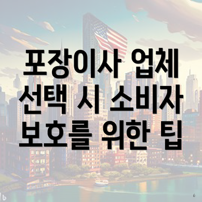 포장이사 업체 선택 시 소비자 보호를 위한 팁