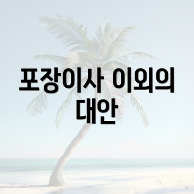 포장이사 이외의 대안