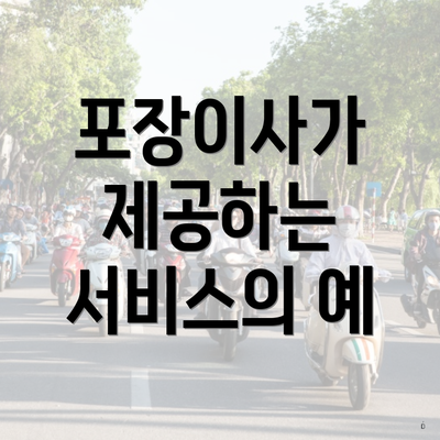 포장이사가 제공하는 서비스의 예