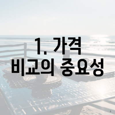 1. 가격 비교의 중요성