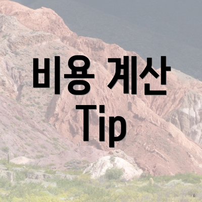 비용 계산 Tip