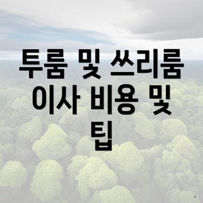 투룸 및 쓰리룸 이사 비용 및 팁