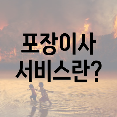 포장이사 서비스란?