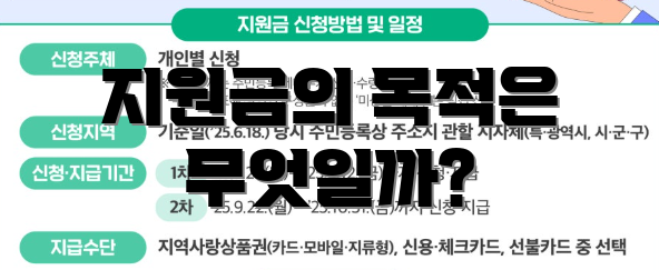 지원금의 목적은 무엇일까?