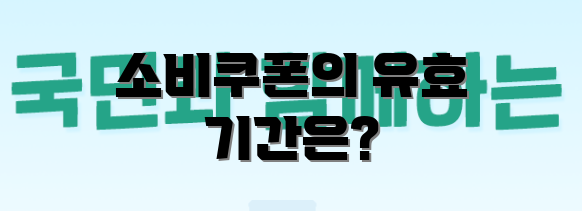 소비쿠폰의 유효 기간은?
