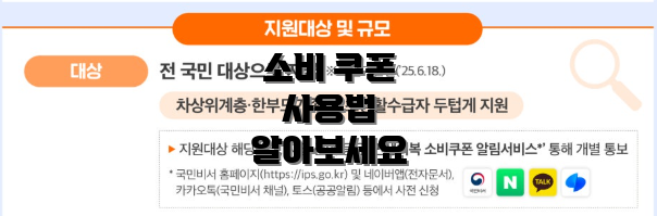 소비 쿠폰 사용법 알아보세요