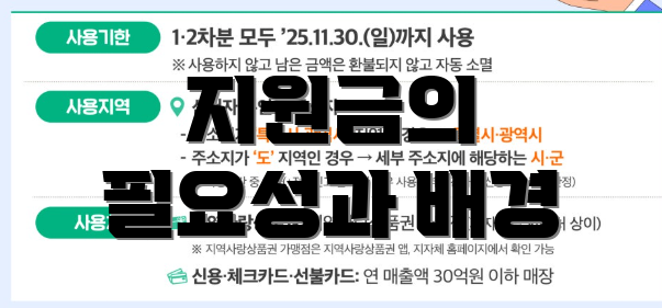 지원금의 필요성과 배경