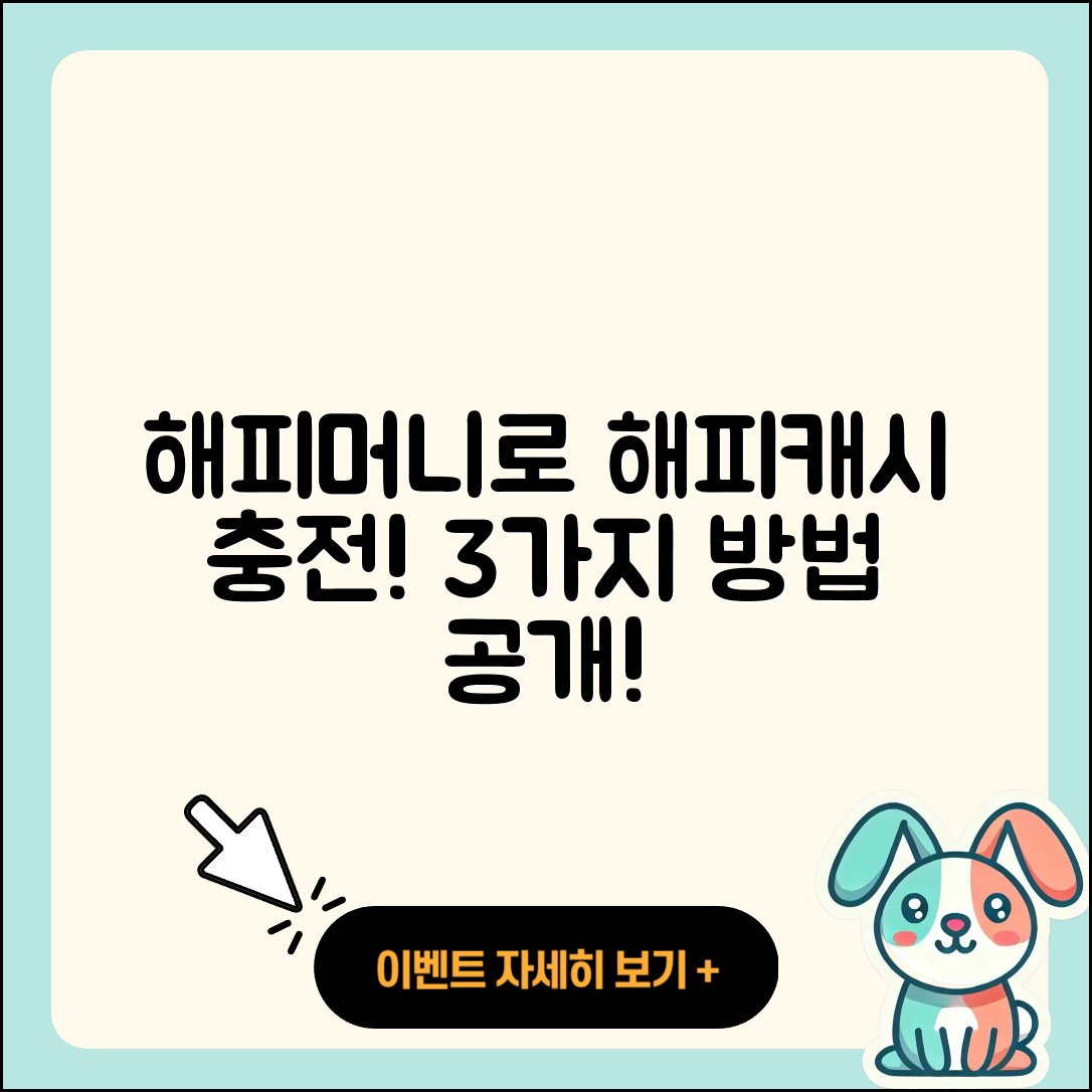 해피머니 문화상품권으로 해피캐시 충전하는 3가지 방법
