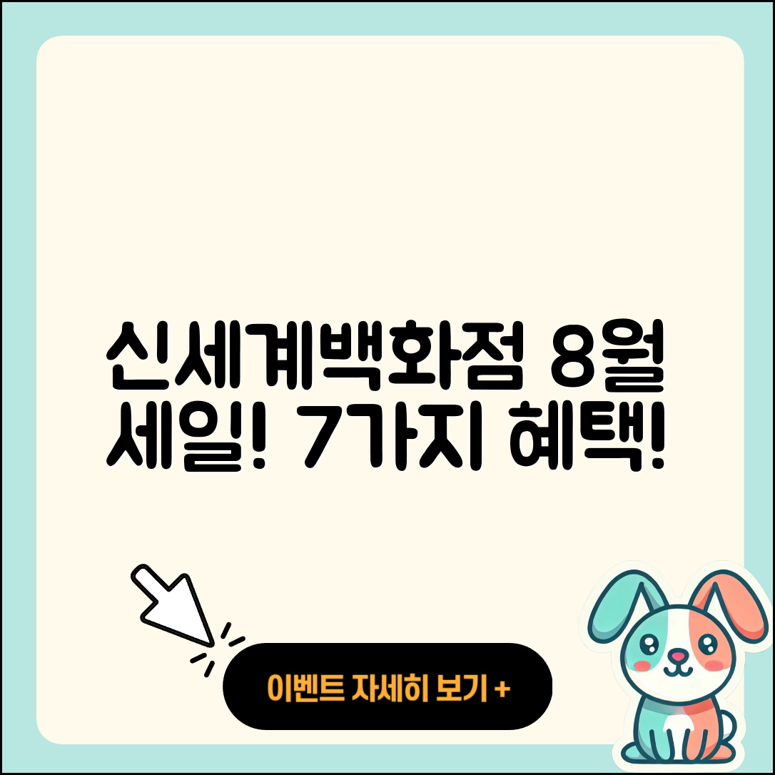 신세계백화점 8월 세일 행사 7가지 혜택!
