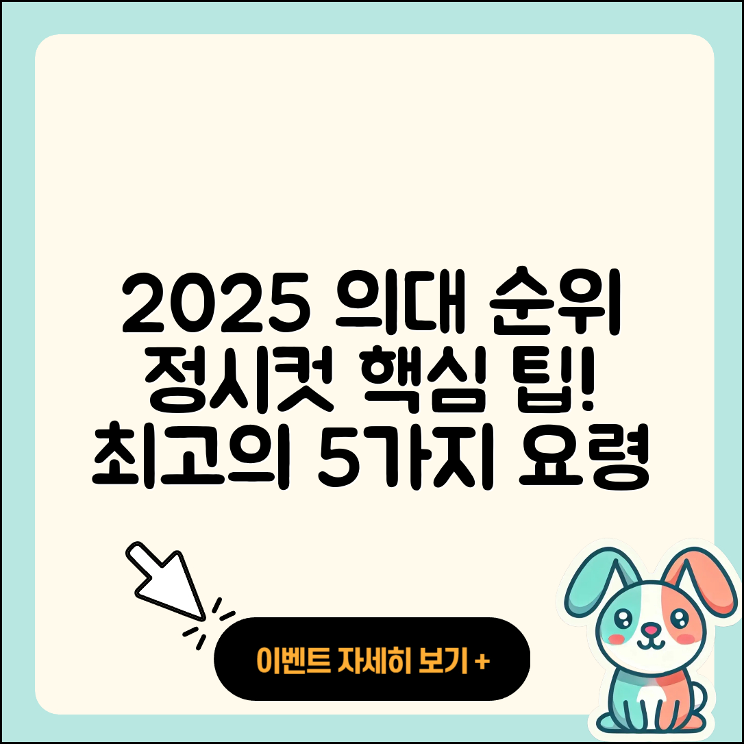 2025 의대 순위 및 정시컷 5가지 요령