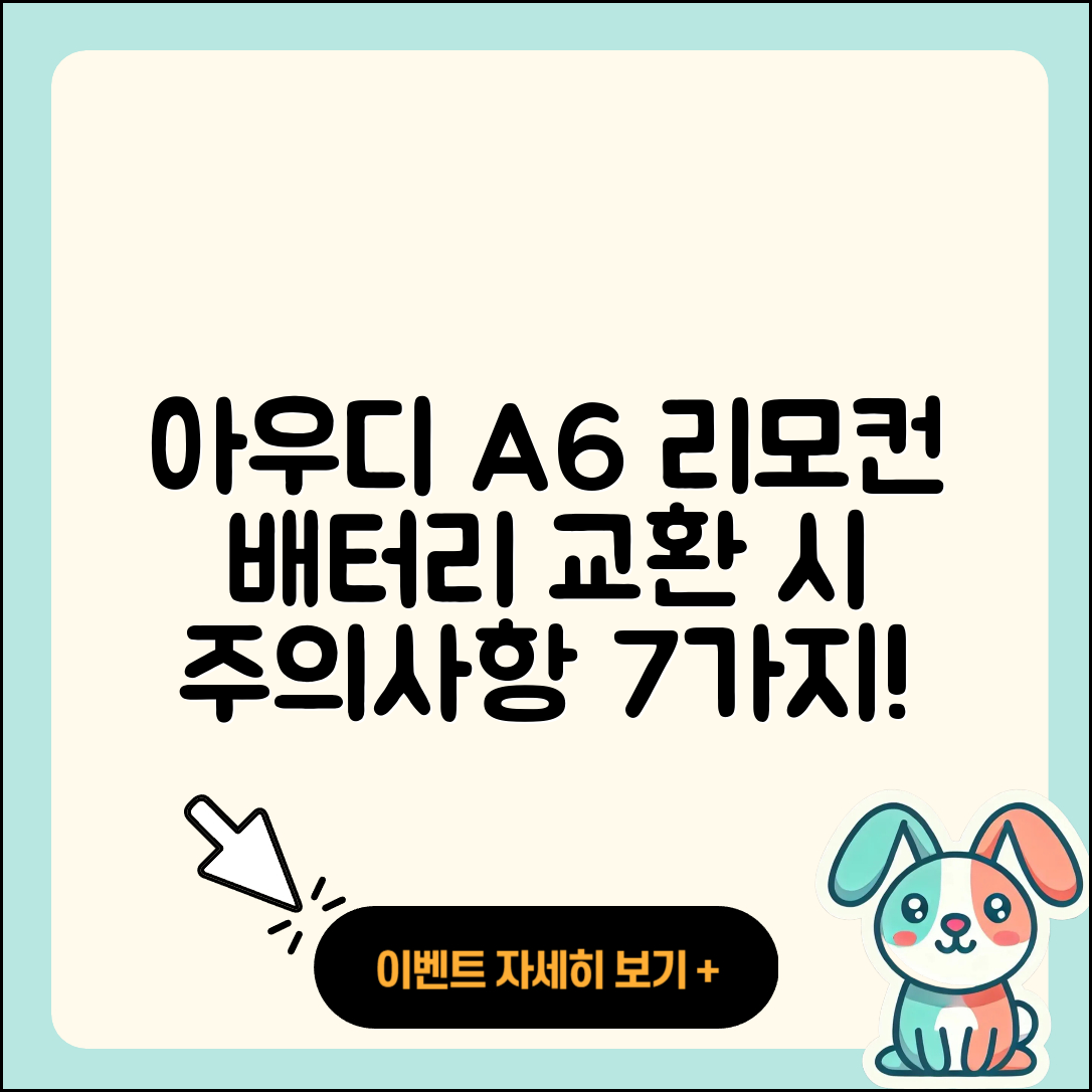 아우디 A6 스마트 리모컨 배터리 교환 7가지 주의사항