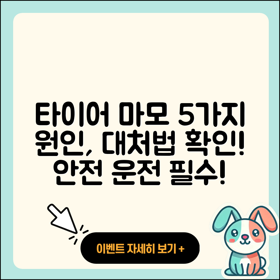 승용차 타이어 마모 원인 5가지