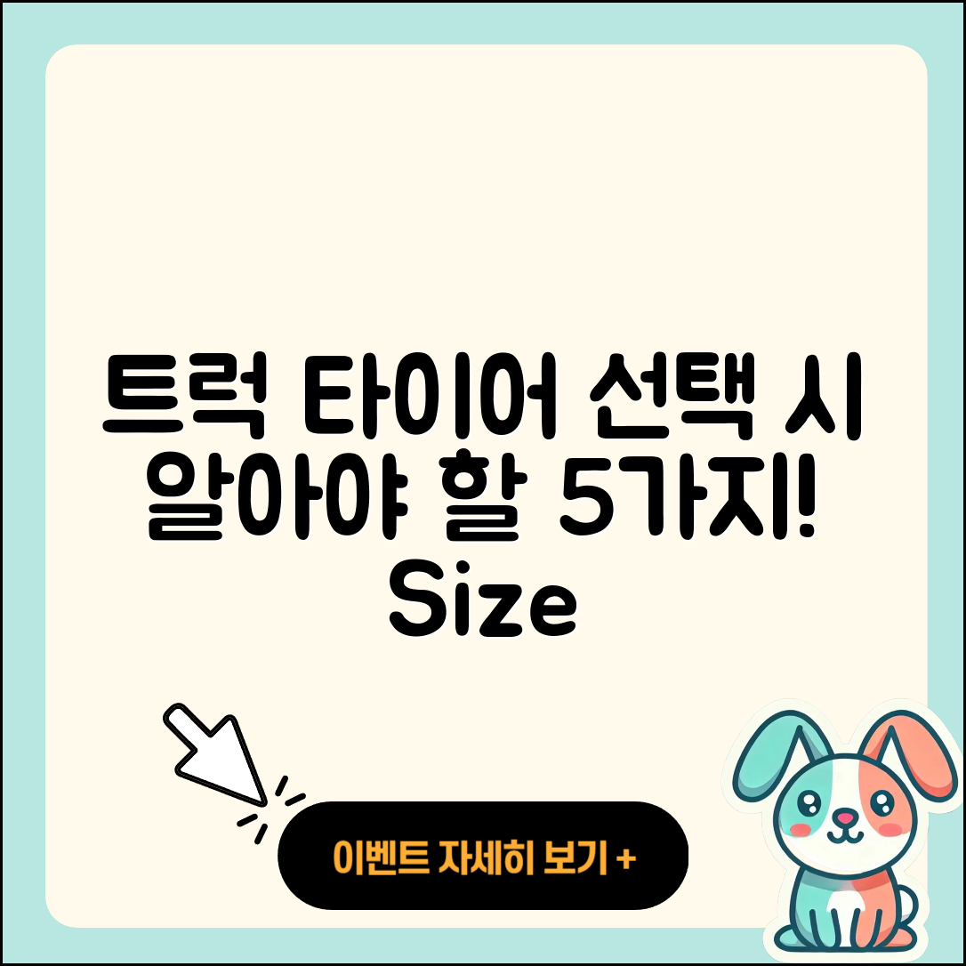 트럭 타이어 사이즈 선택시 알아야 할 5가지