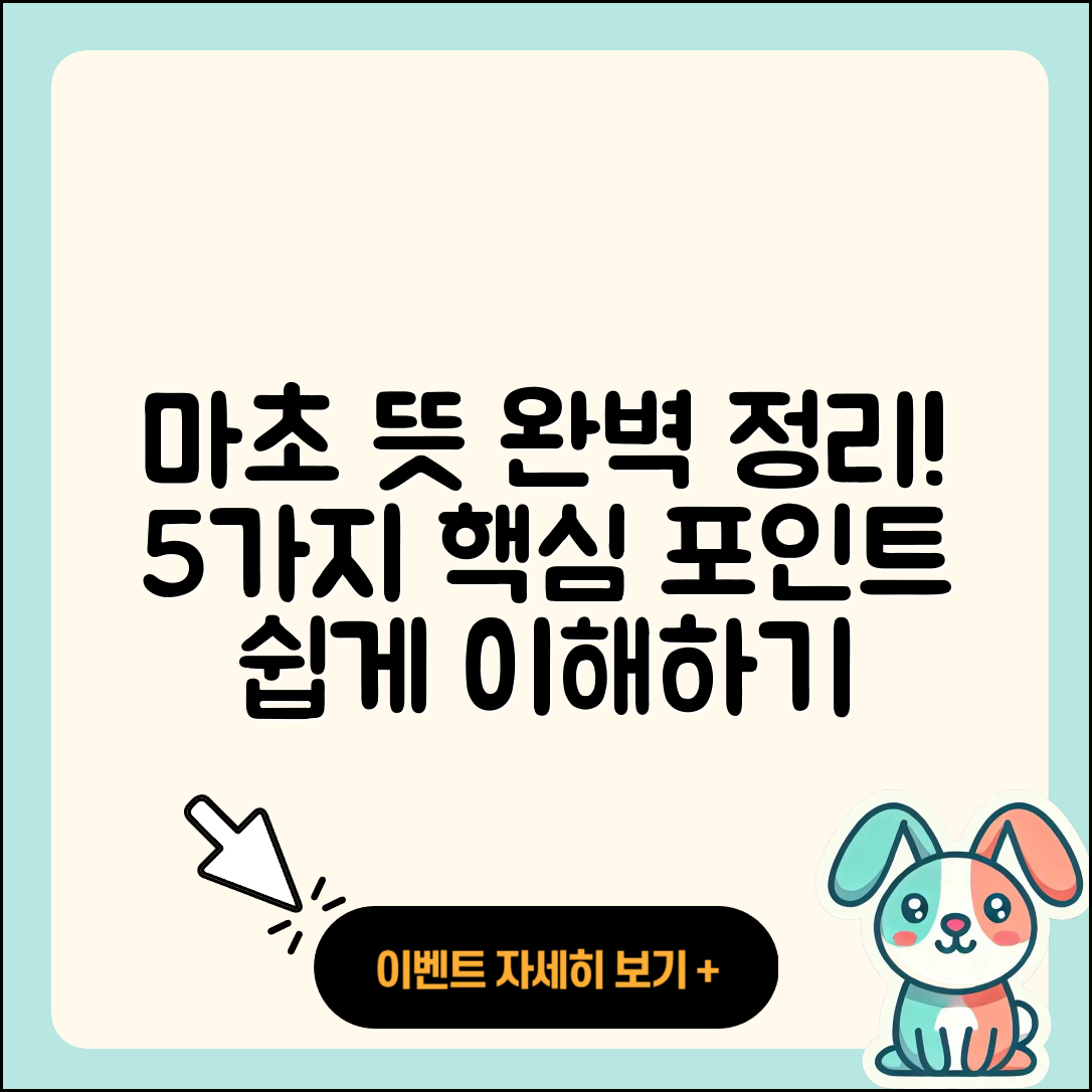 마초뜻 쉽게 이해하는 5가지 포인트