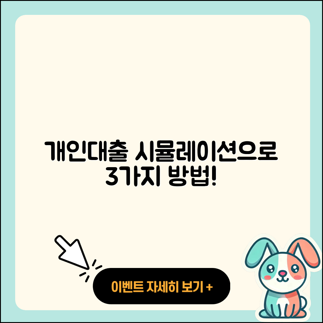 개인대출 시뮬레이션으로 알아보는 3가지 방법