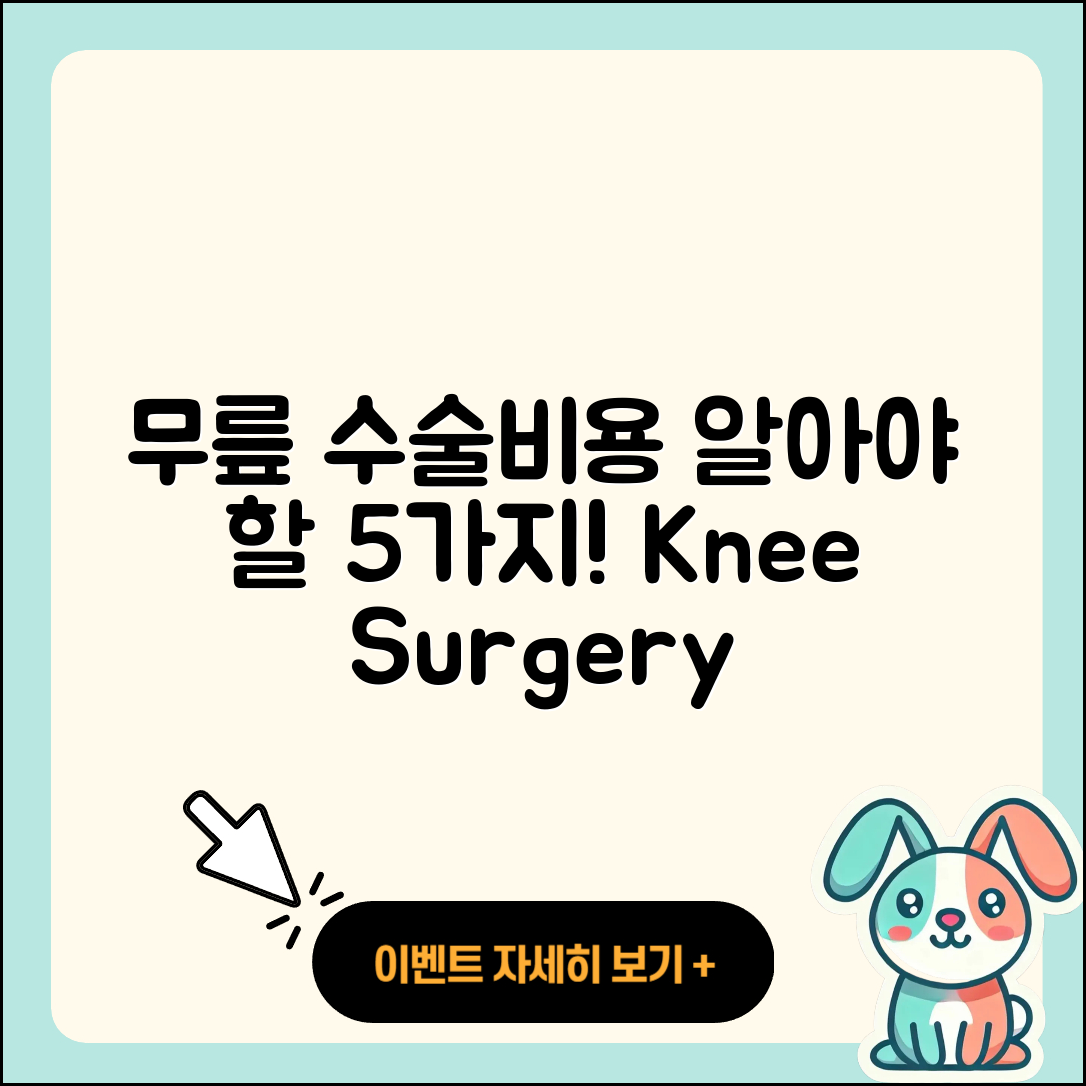 무릎 관절 수술비용 꼭 알아야 할 5가지!